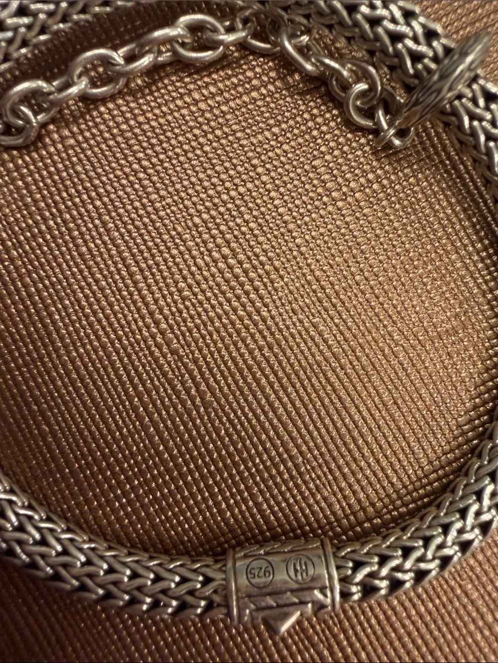 John Hardy Woven Rope Silver-Tone Bracelet with Chain Accent
